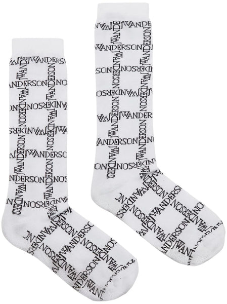 Logo Grid-Print Socks
