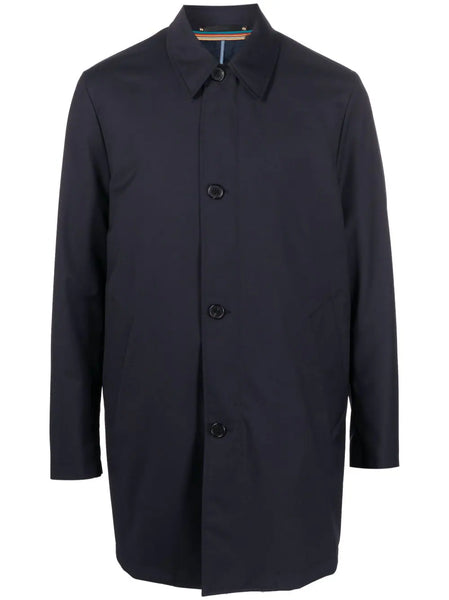 Classic-Collar Cotton Trench-Coat