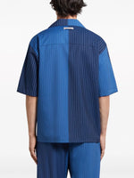 Colour-Block Striped Virgin Wool Shirt