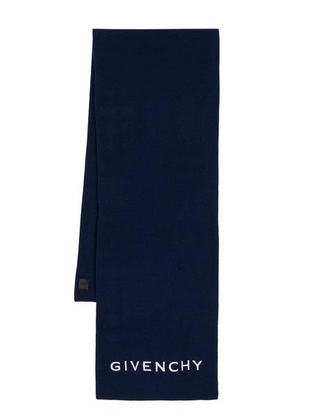 Logo-Embroidered Fine-Knit Scarf