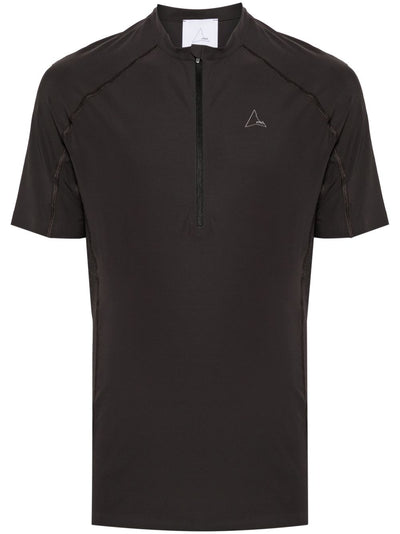 Logo-Print Zip-Up T-Shirt