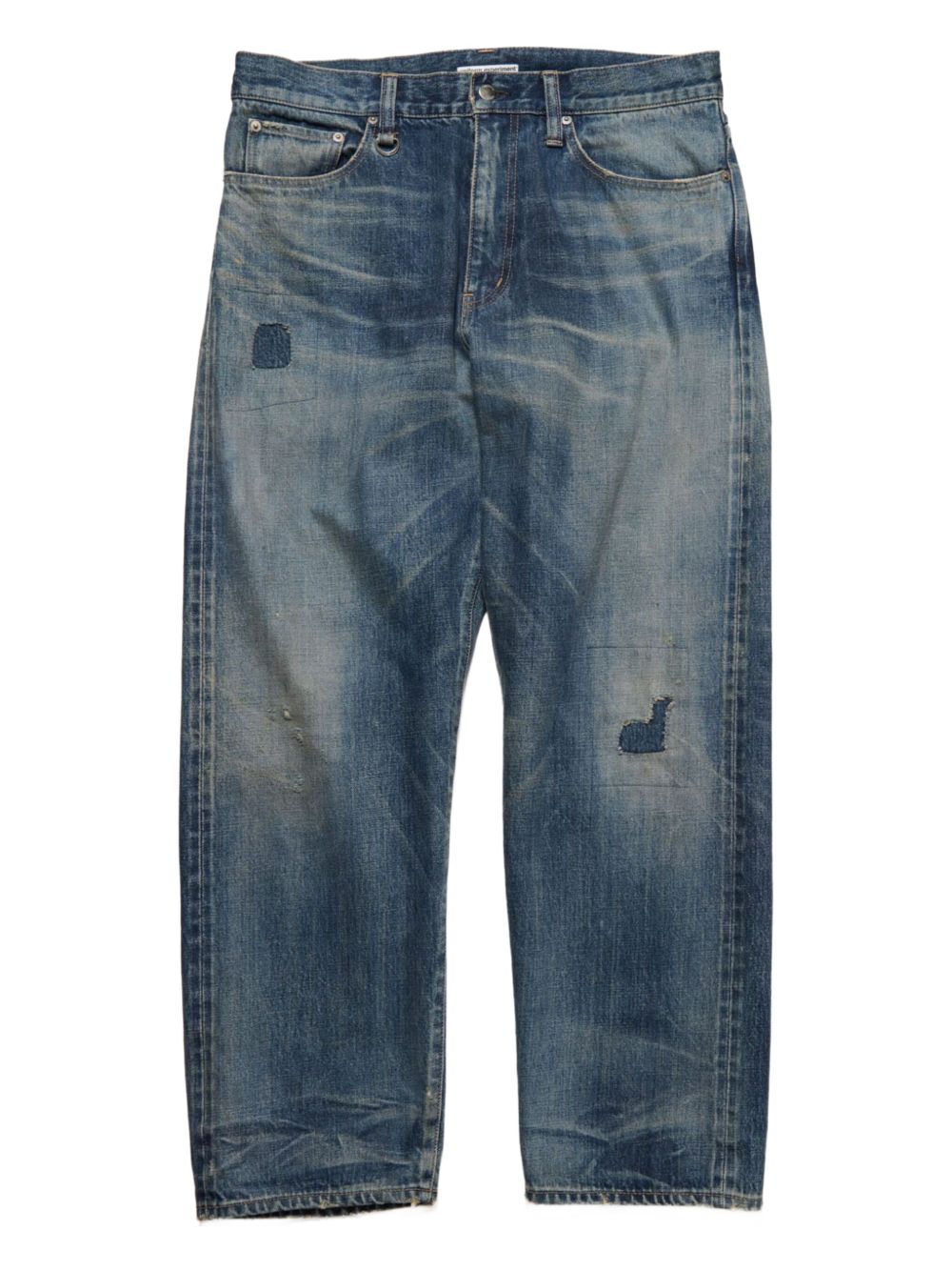 distressed light-wash jeans