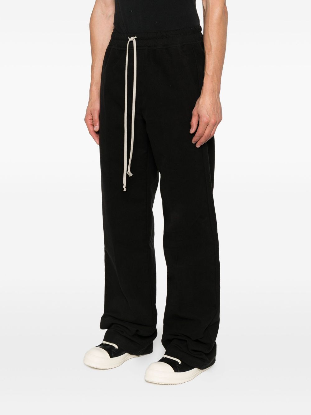 organic cotton-blend straight-leg trousers