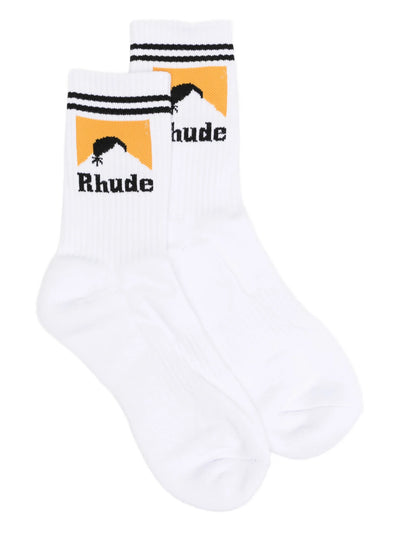Intarsia-Knit Logo Socks