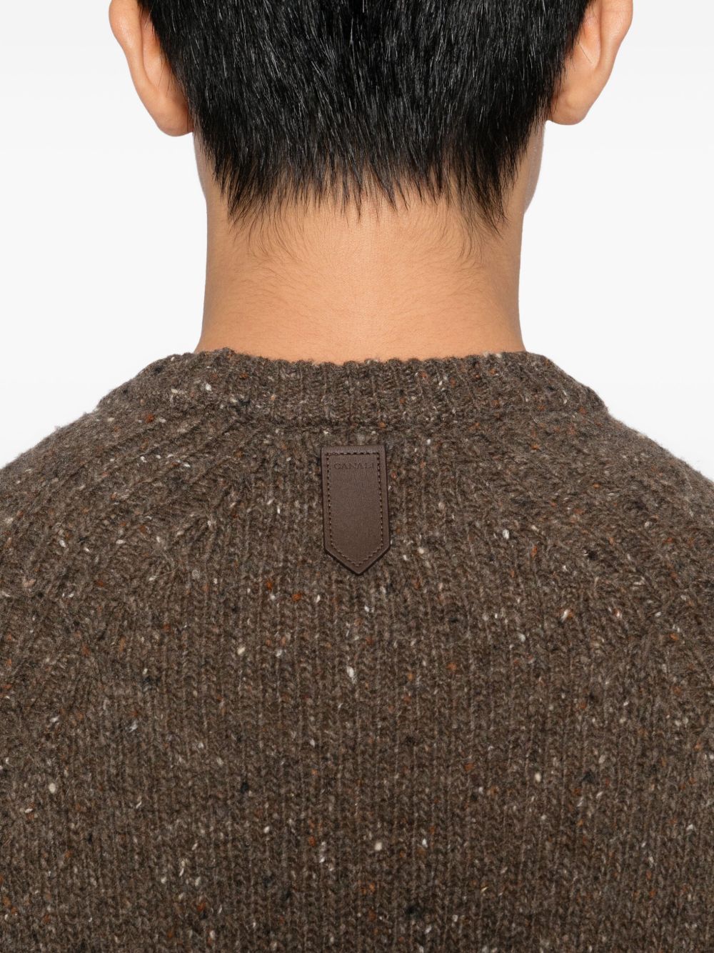 speckled crew-neck sweater