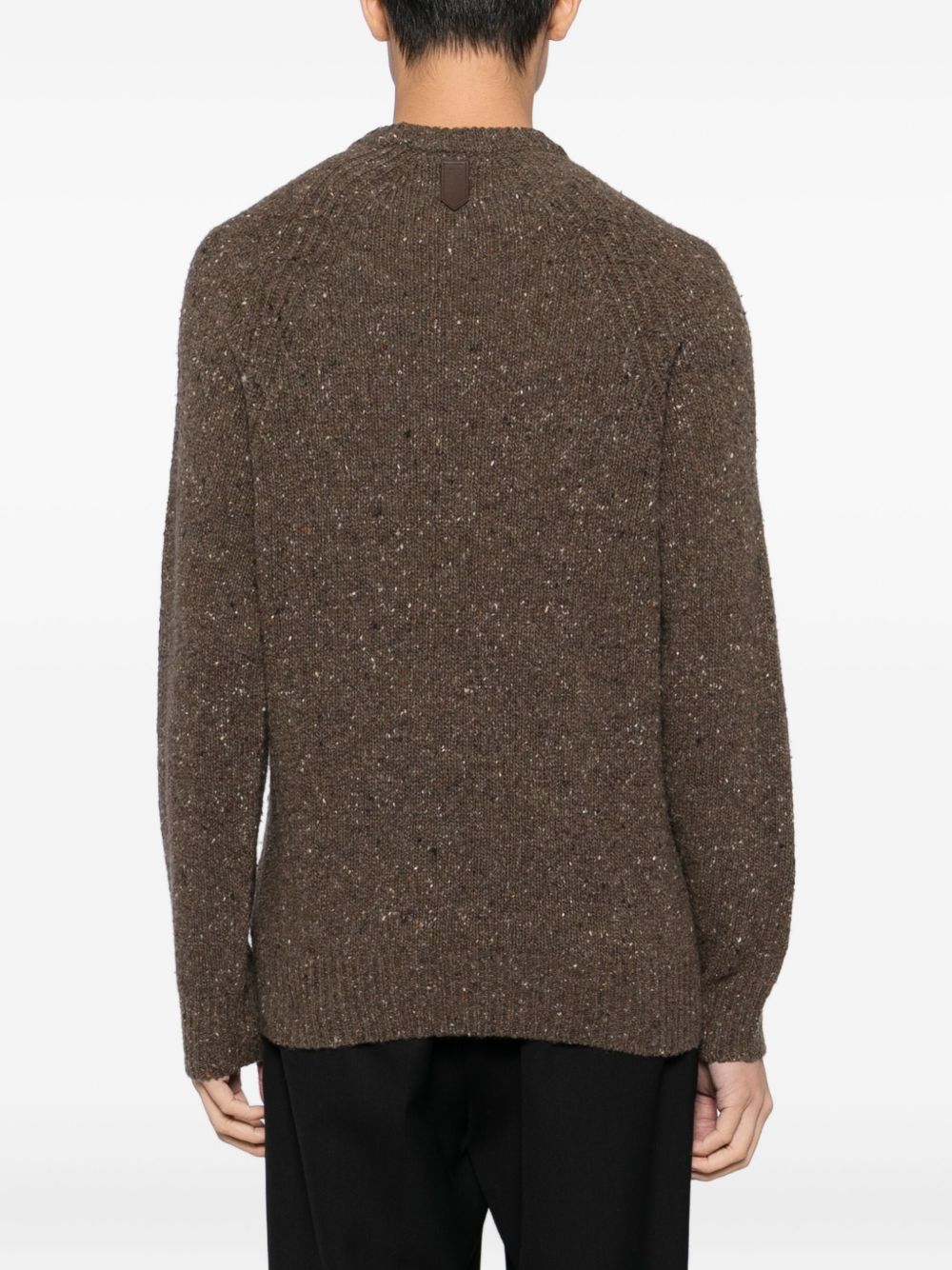 speckled crew-neck sweater