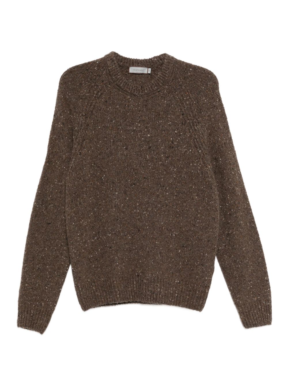 speckled crew-neck sweater