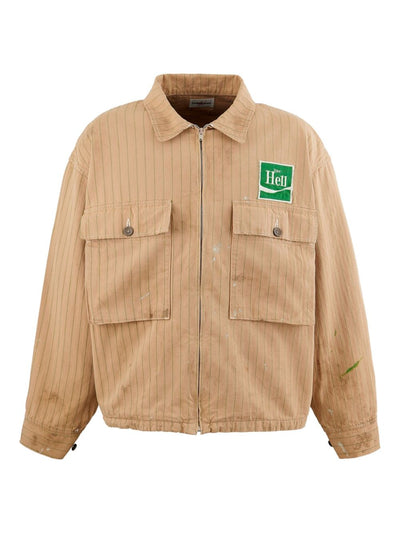 Pinstripe Zip-Up Jacket