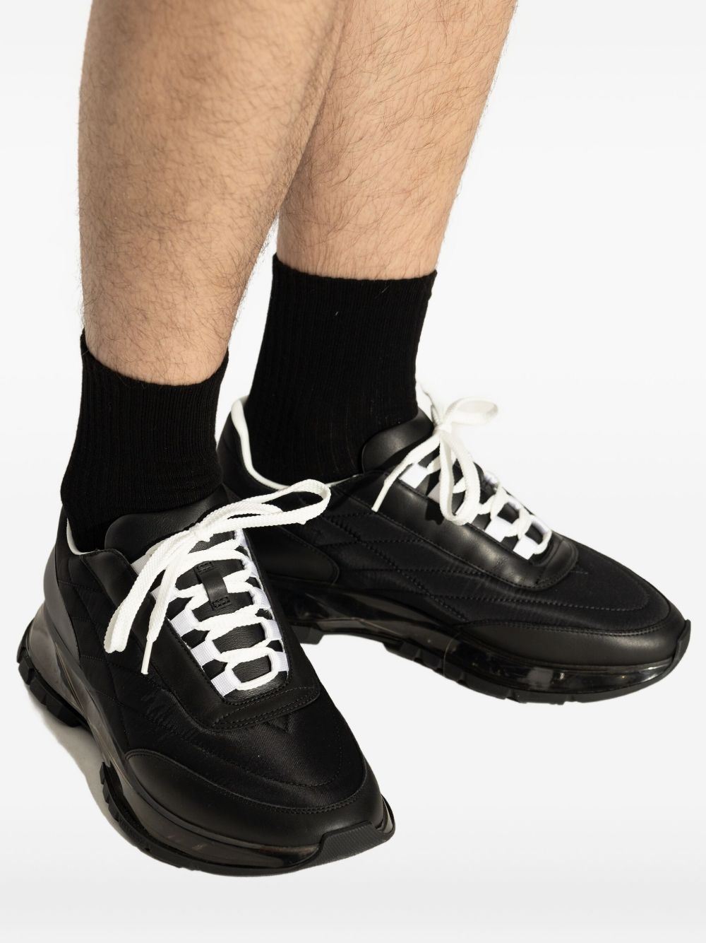 quilted transparent-sole sneakers