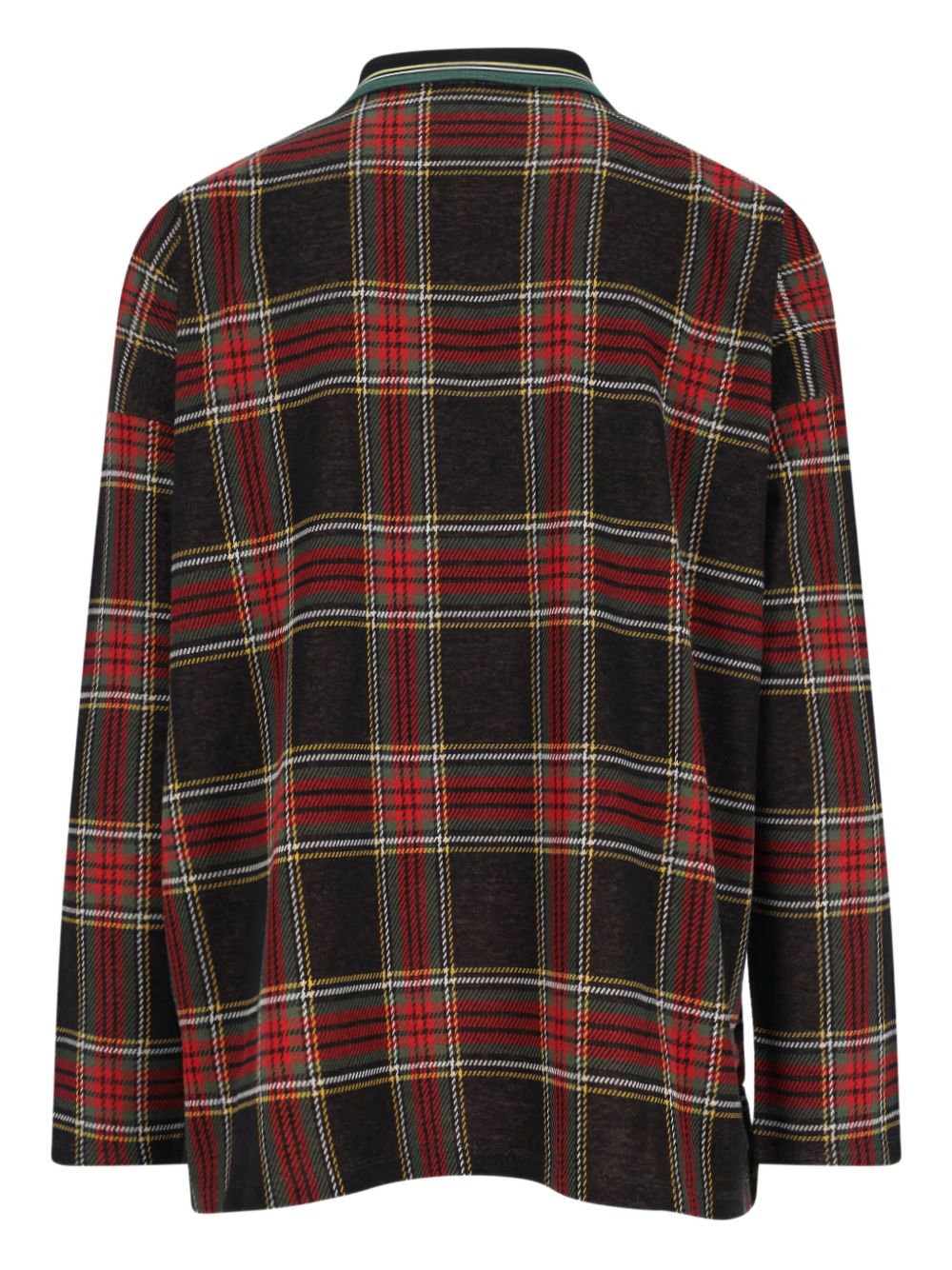 tartan-plaid polo shirt