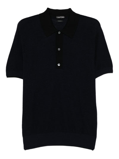 Textured Wool Polo Shirt