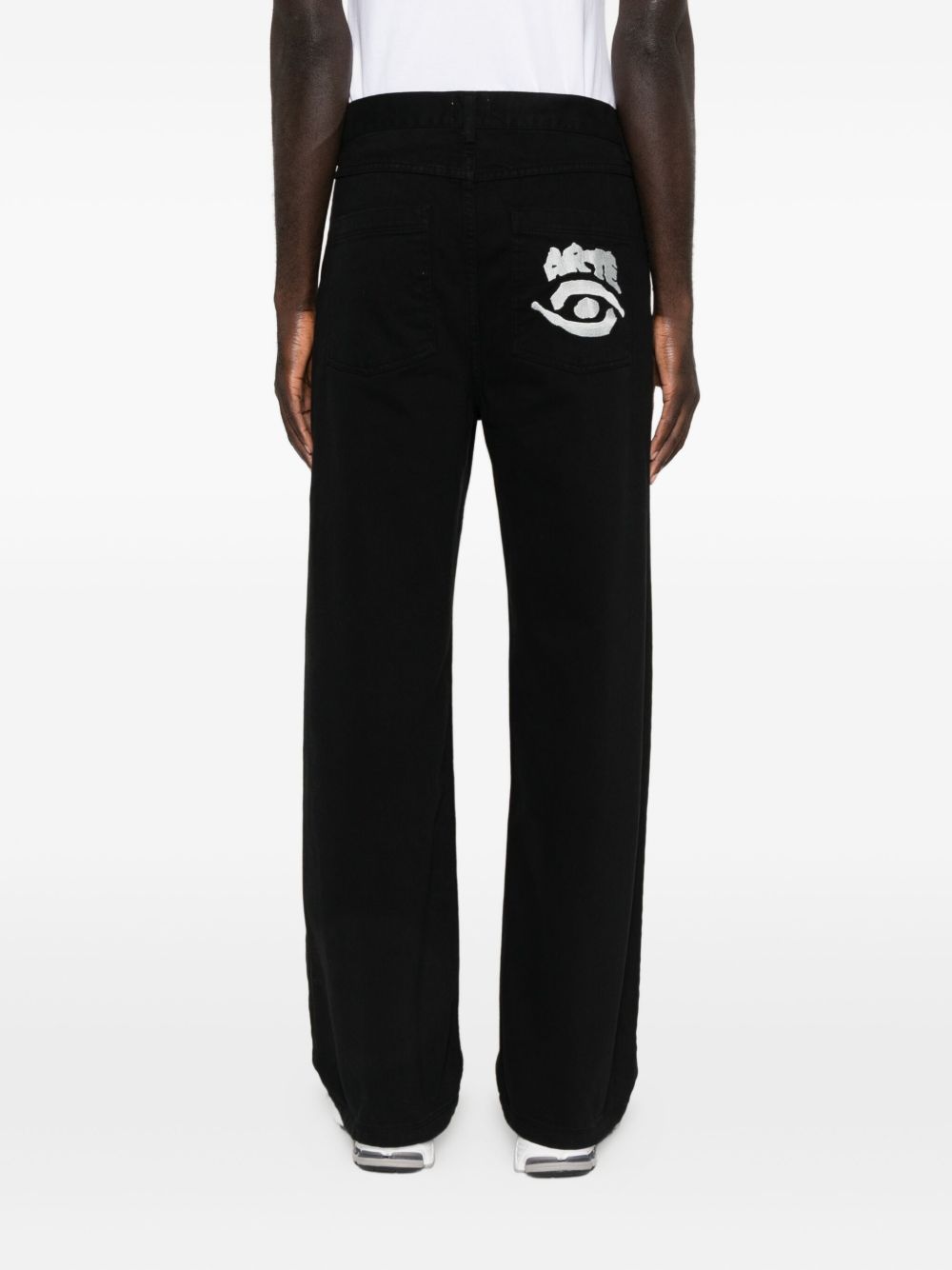 buttoned straight-leg jeans