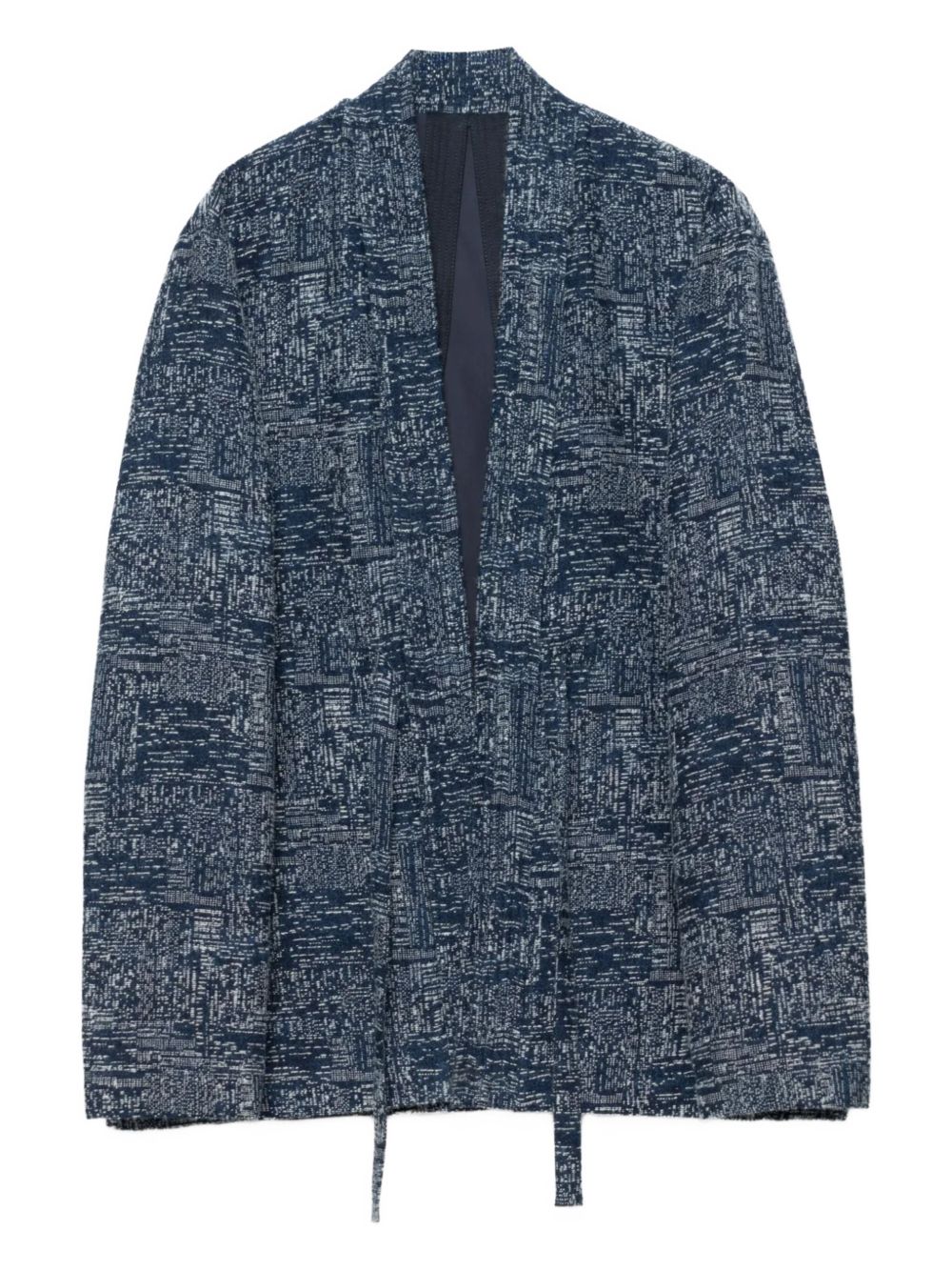 6242 Sashiko open-front strap shirt