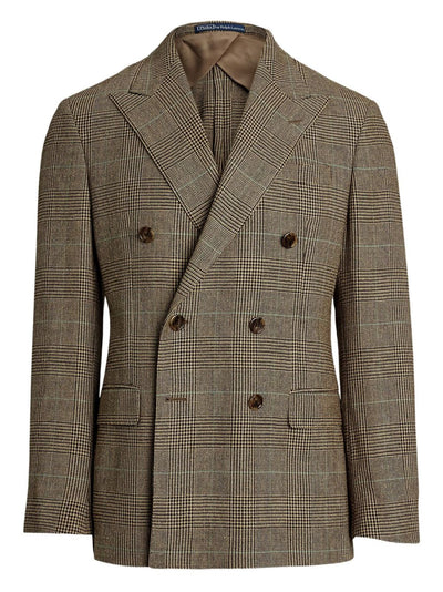 Double-Breasted Checked-Pattern Blazer