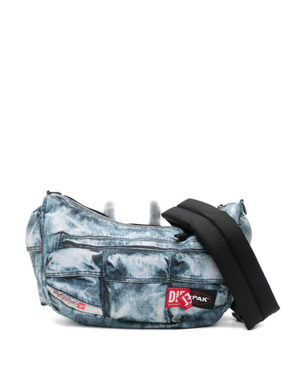X Diesel Denim-Effect Shoulder Bag