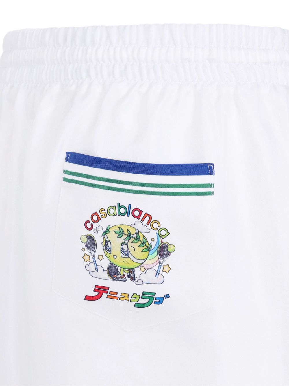 drawstring silk track shorts