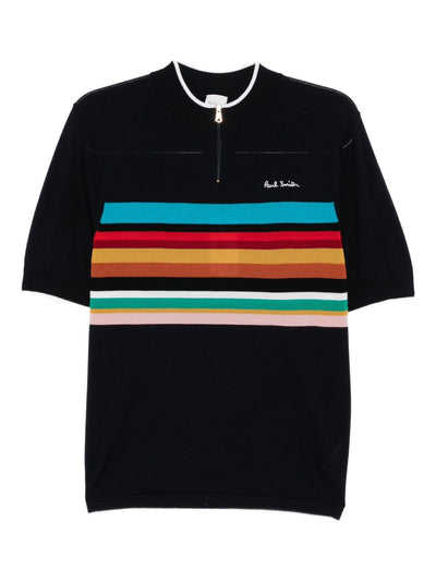 Logo-Embroidered Striped Top