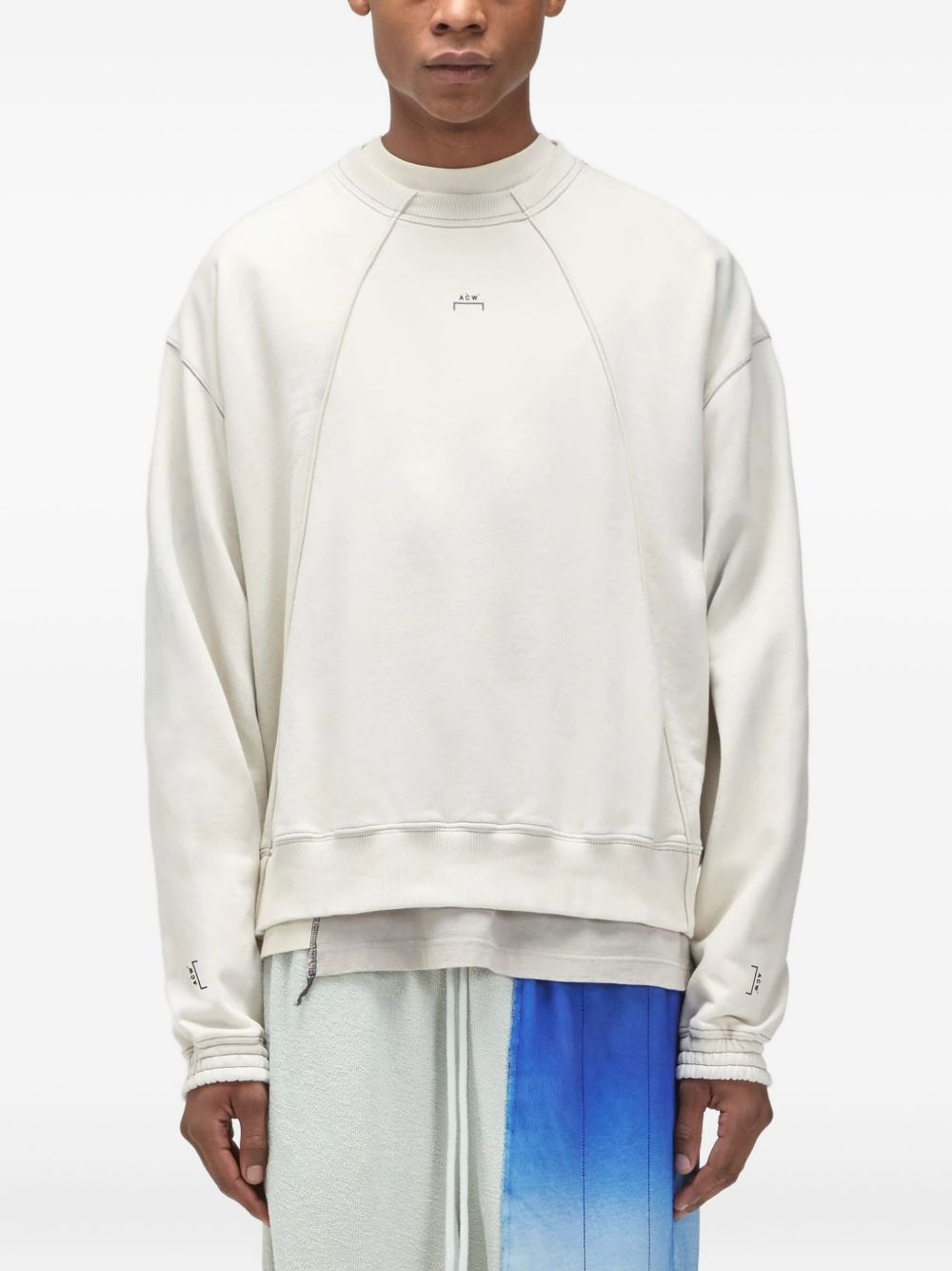 panelled cotton sweatshirt