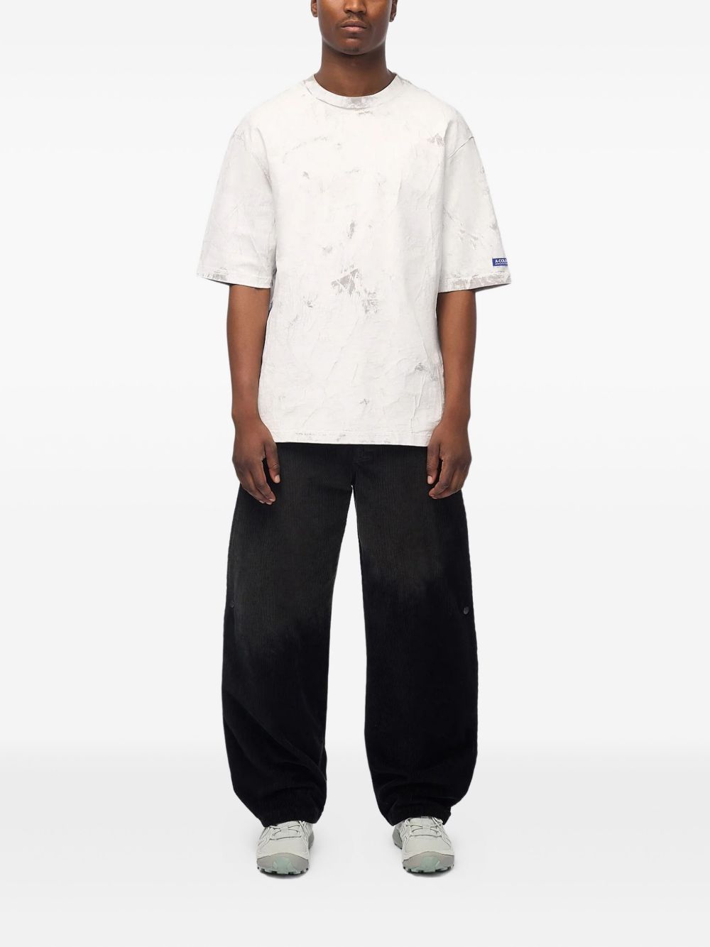 marble-effect cotton T-shirt