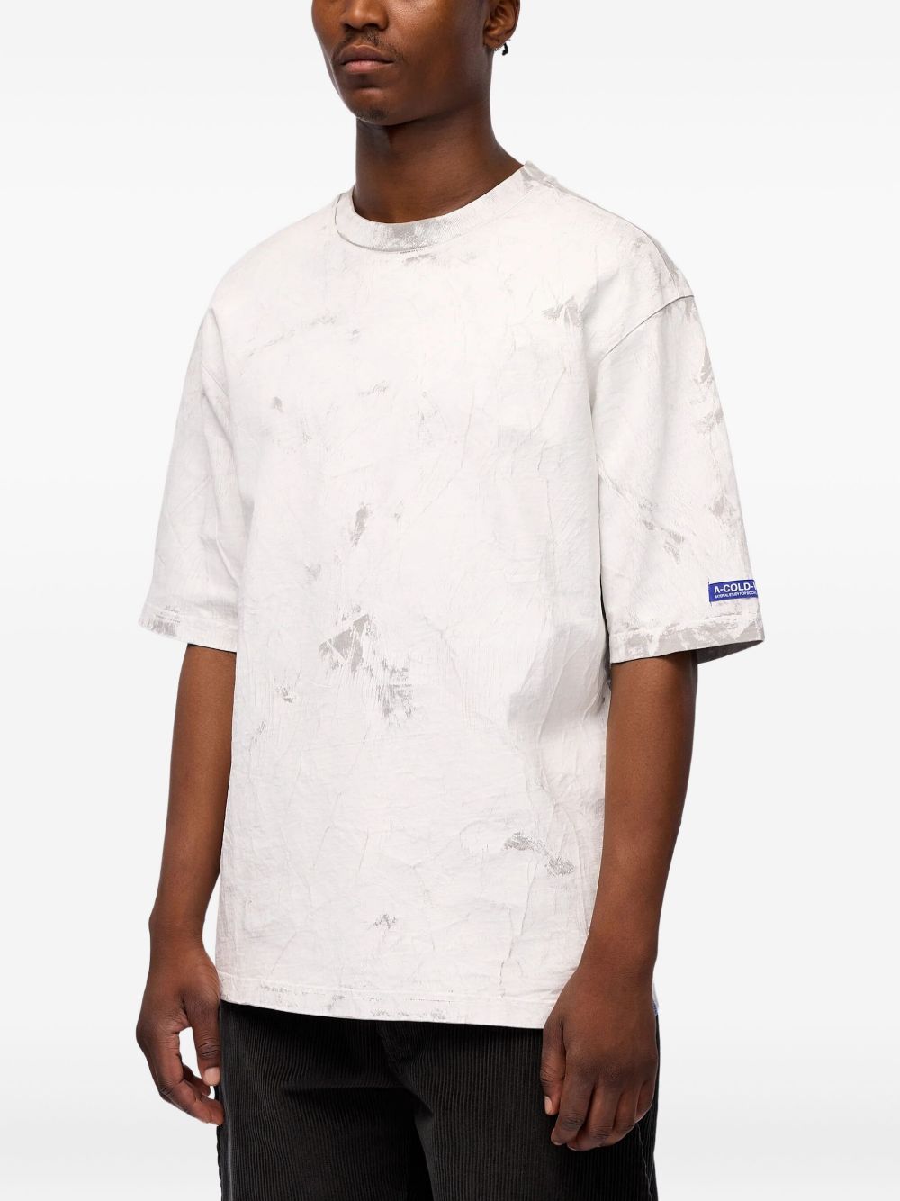 marble-effect cotton T-shirt