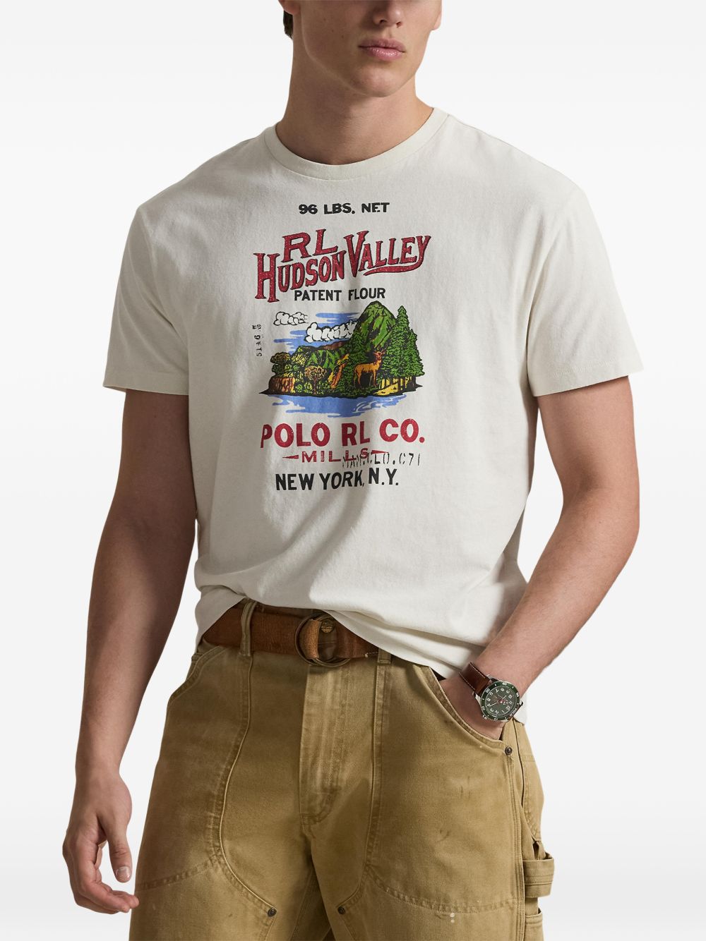 crew-neck printed T-shirt