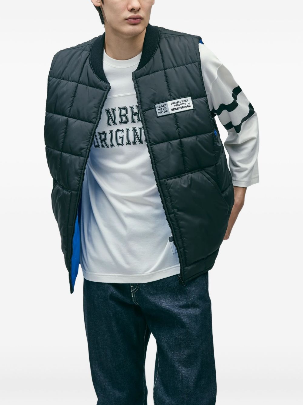quilted zip gilet