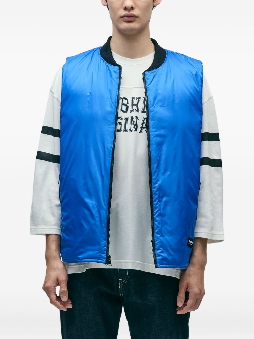 quilted zip gilet