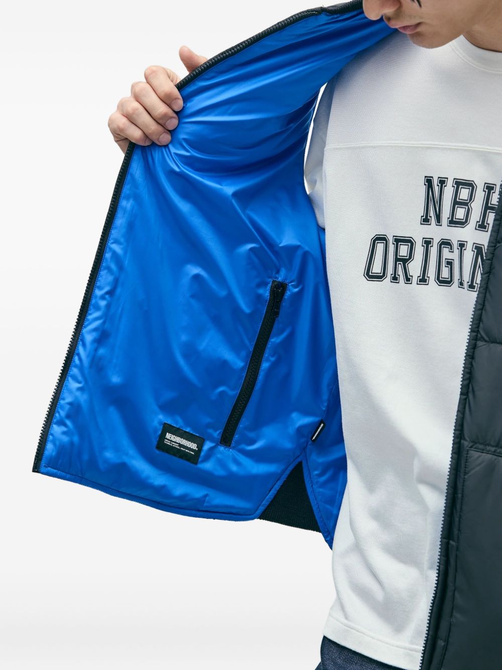 quilted zip gilet