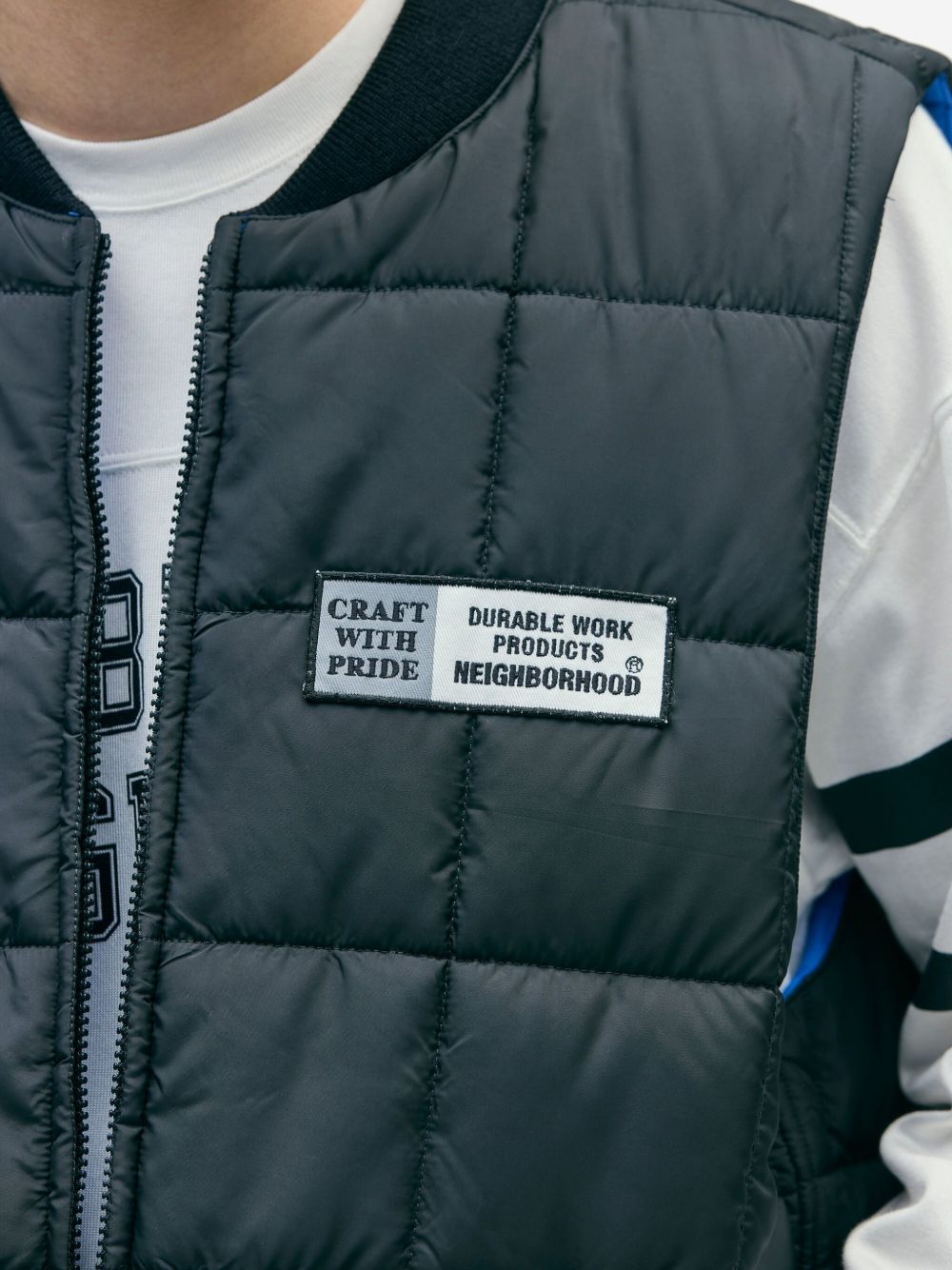 quilted zip gilet