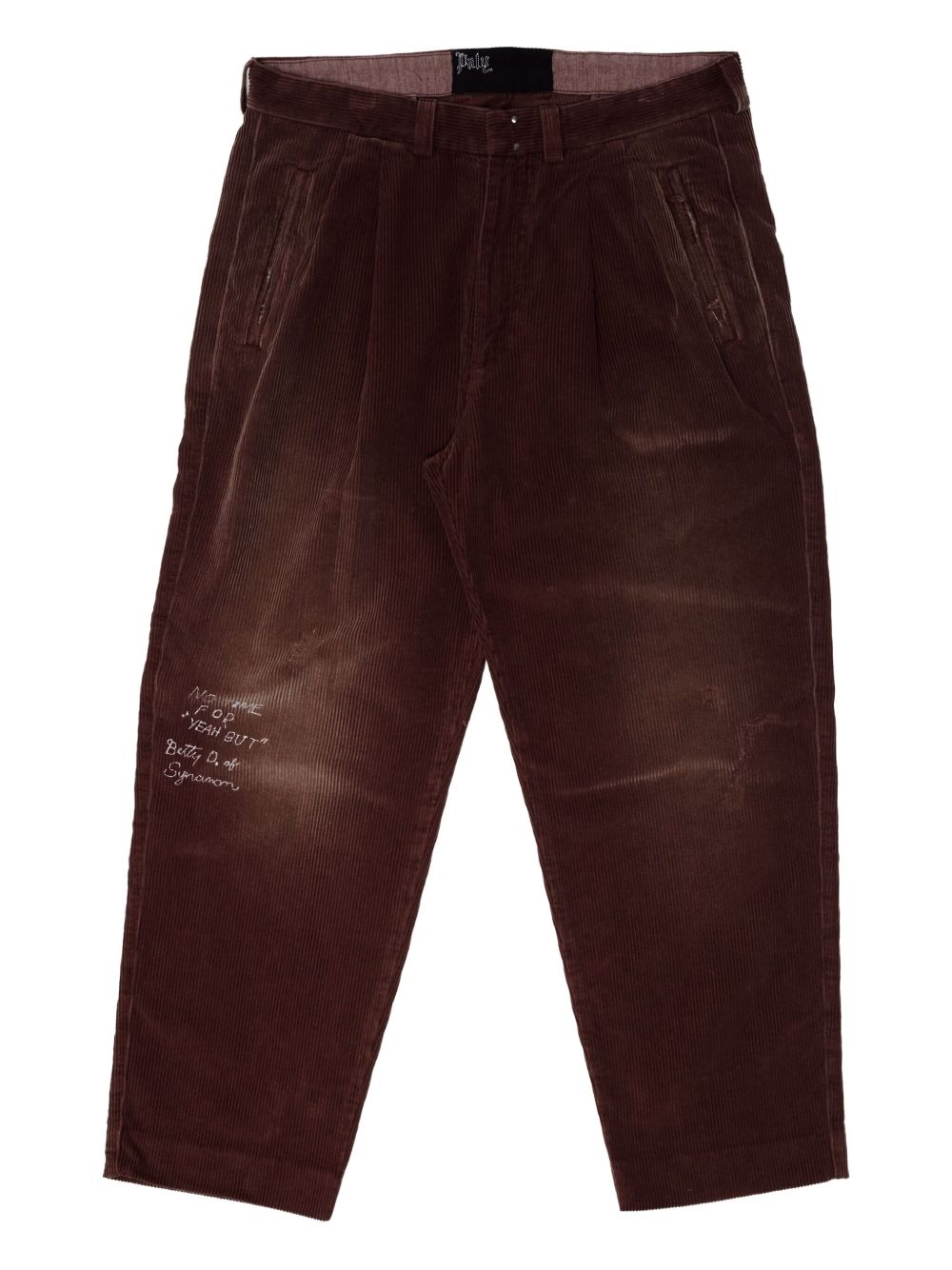 corduroy texture trousers