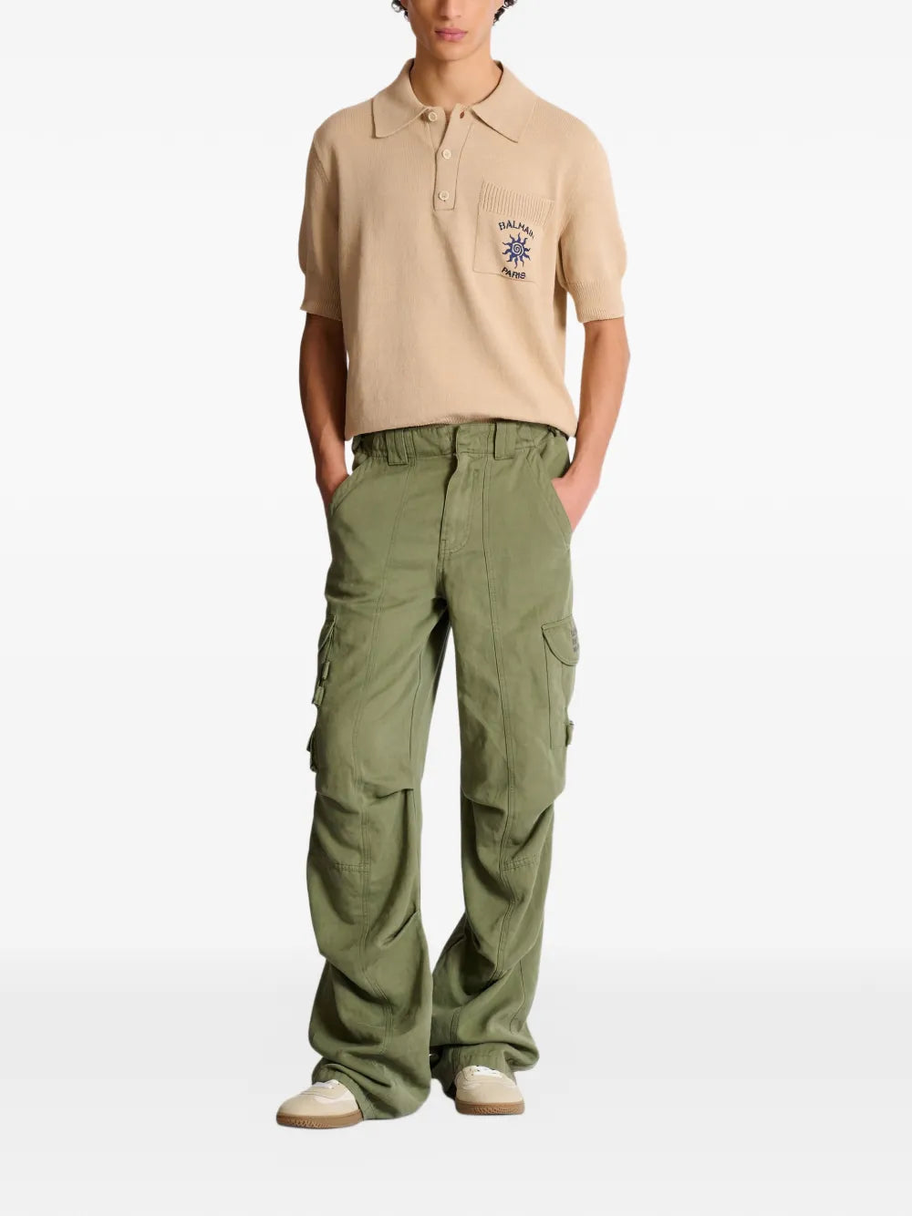 short-sleeve knitted polo shirt
