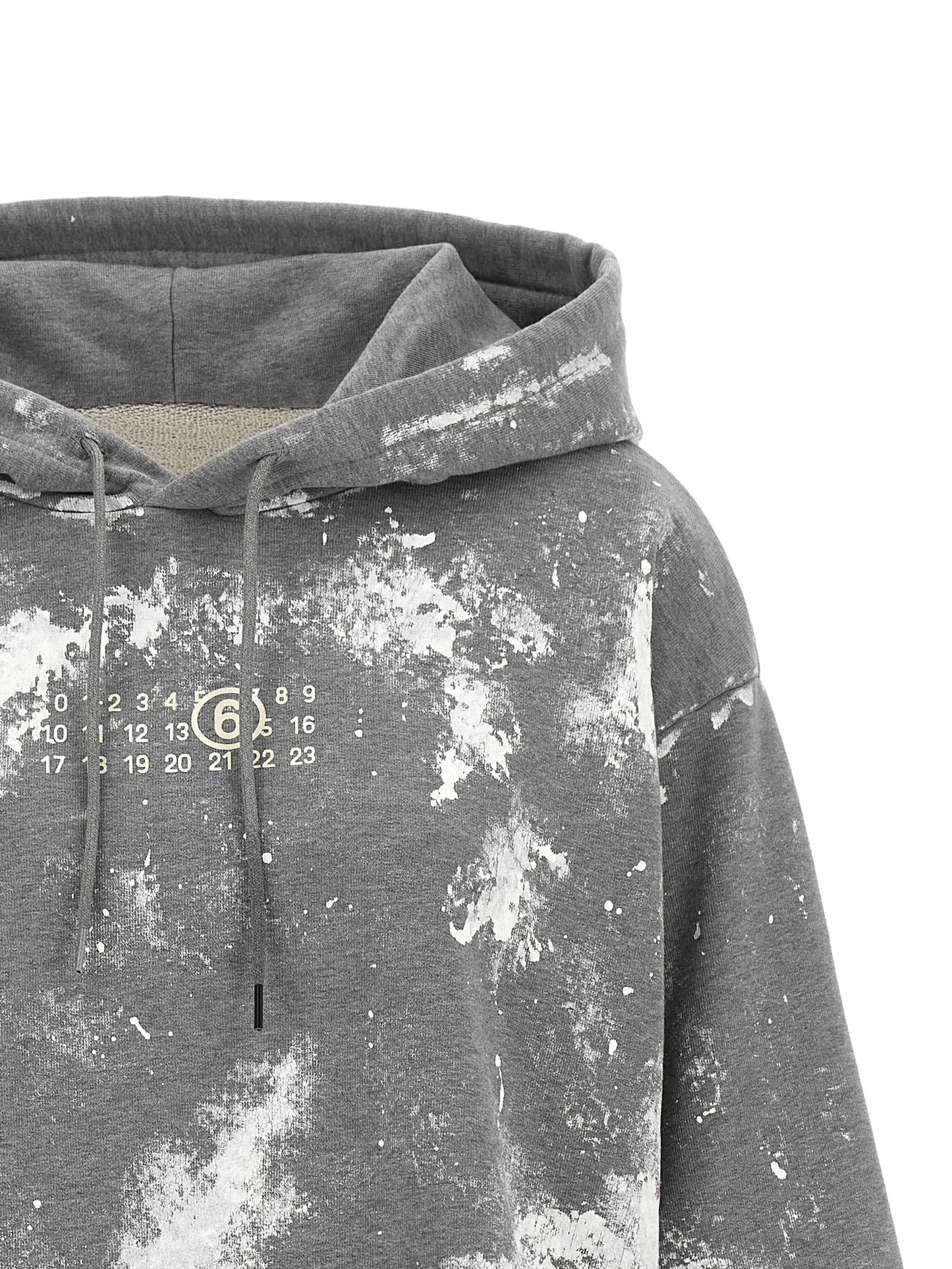 Numeric Signature Paint-Splatter Hoodie