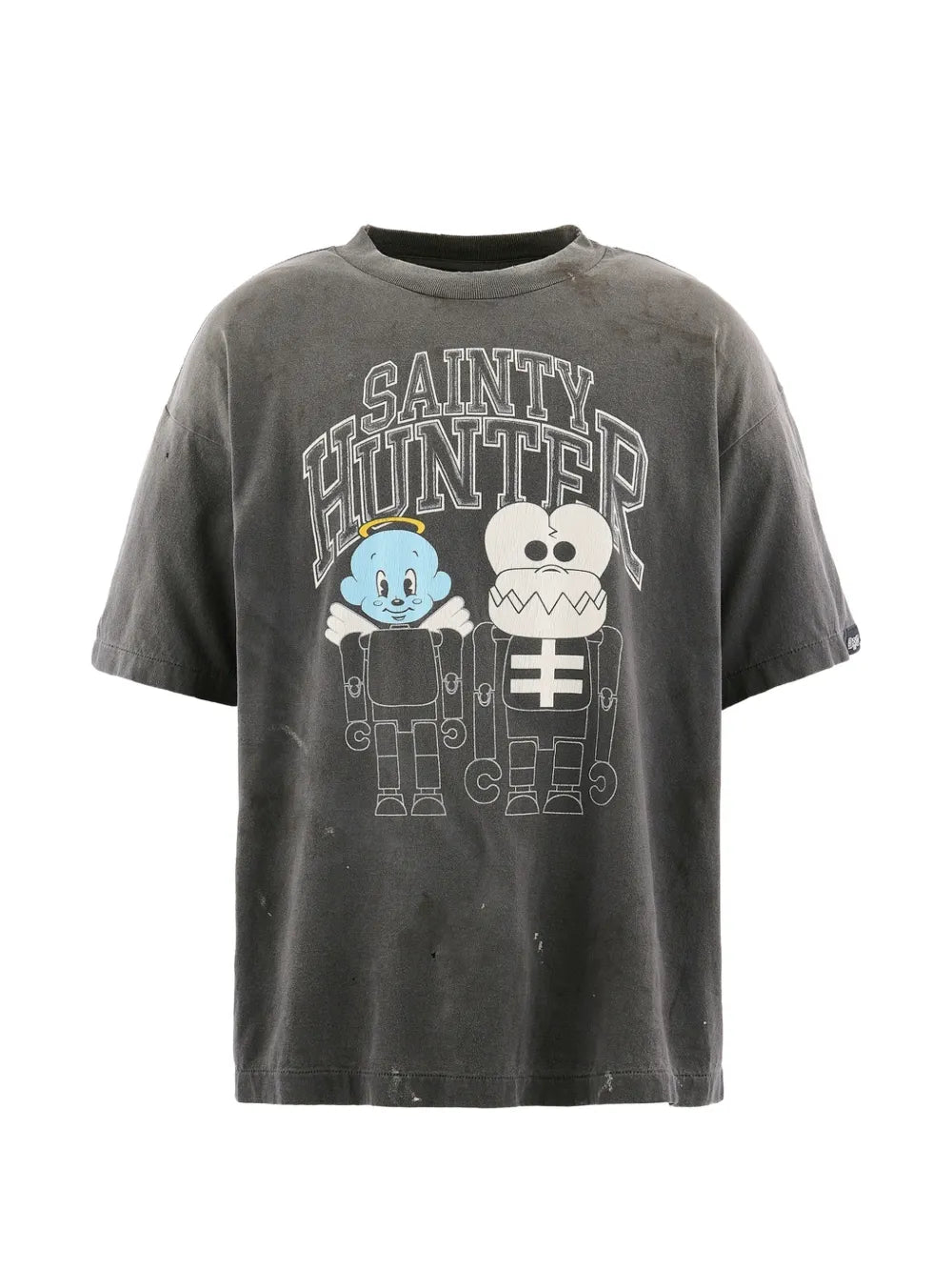 graphic-print distressed T-shirt