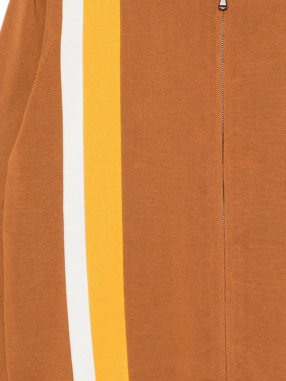 stripe-detail zip-up cardigan