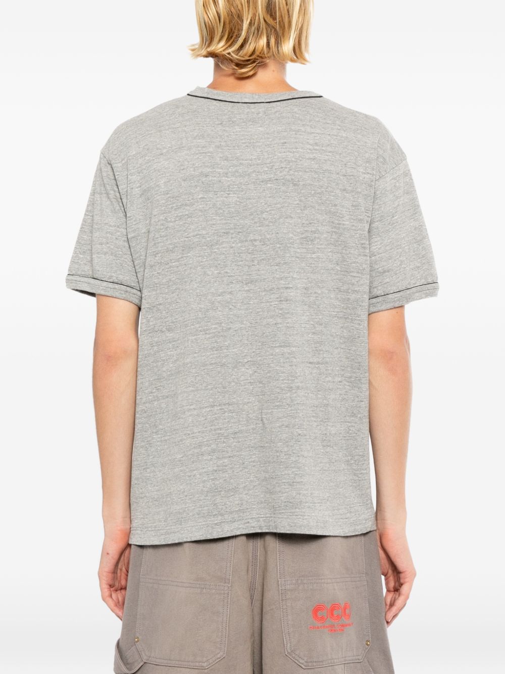 contrast-trim marl T-shirt