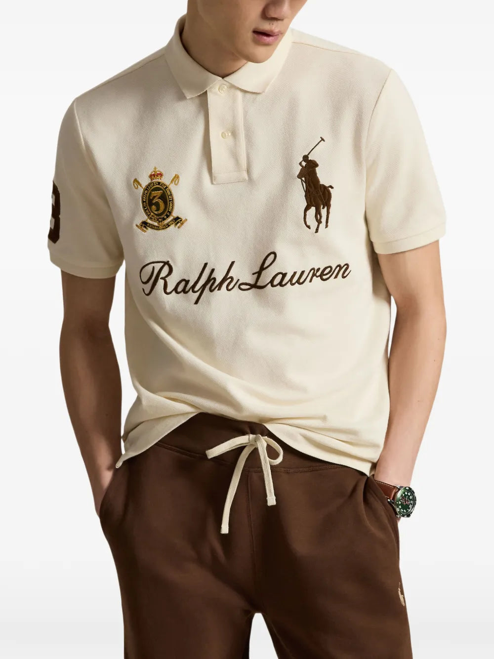 logo-embroidered piqué polo shirt