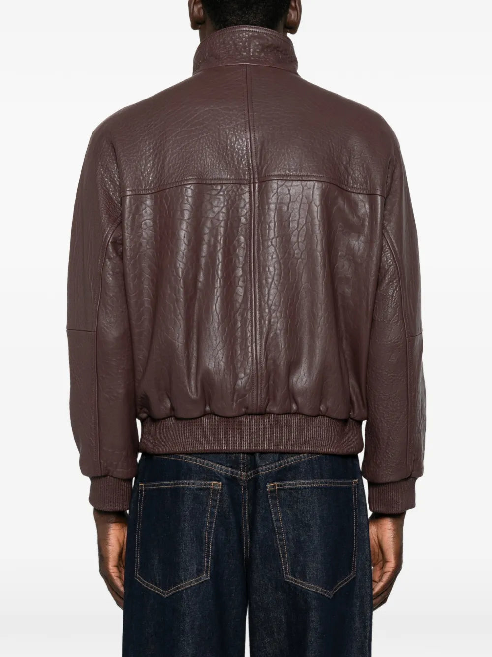 leather zip-up jacket