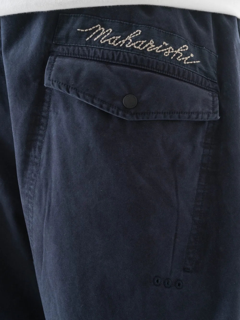 Sashiko embroidered drawstring trousers