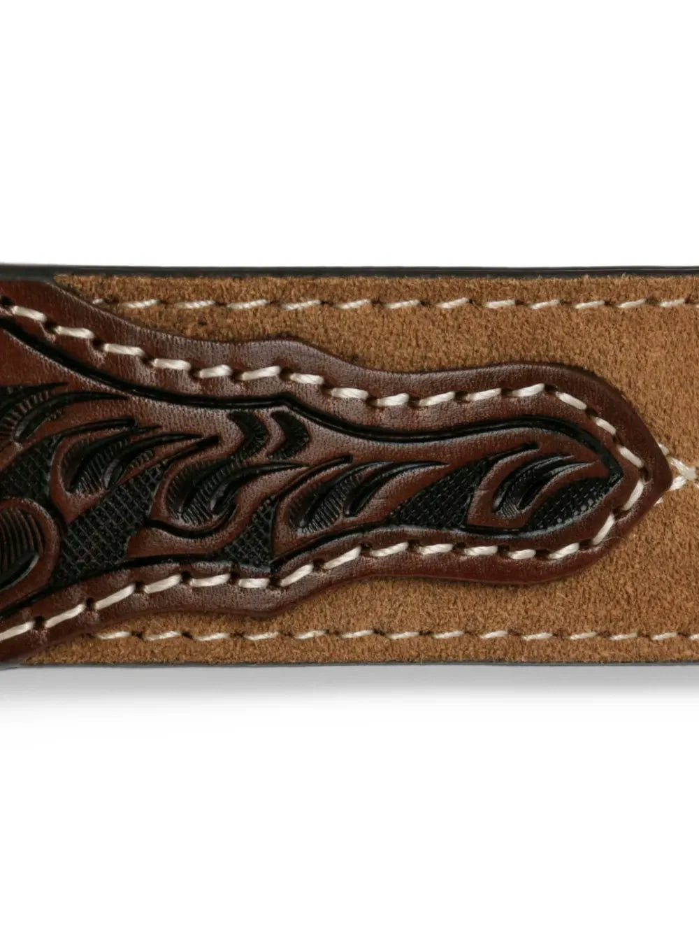 floral-tooled leather belt