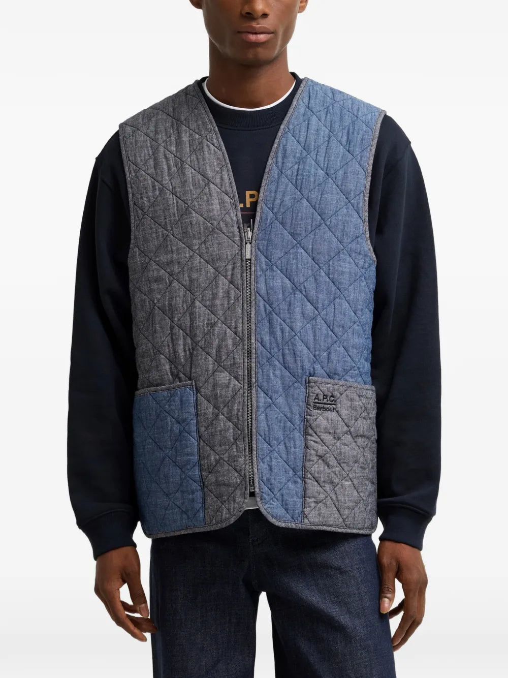 x A.P.C quilted panelled gilet
