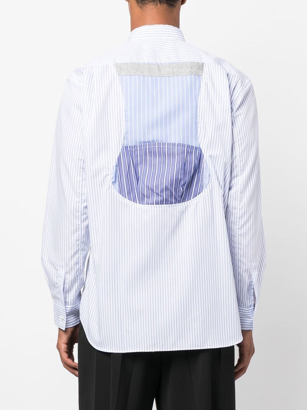 Patchwork-Panel Button-Up Shirt