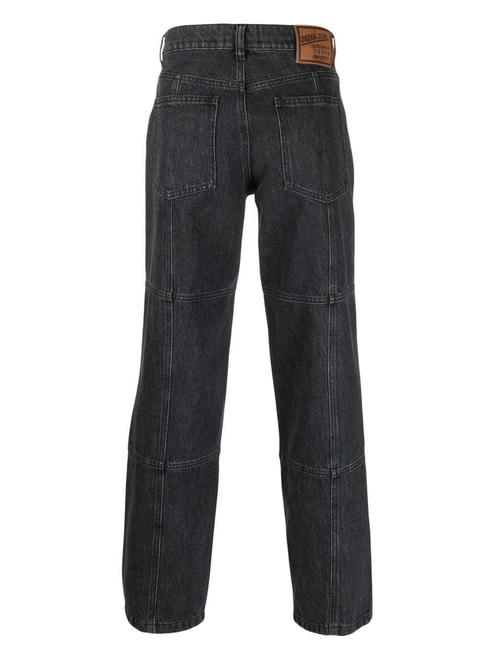 Straight-Leg Logo-Patch Jeans