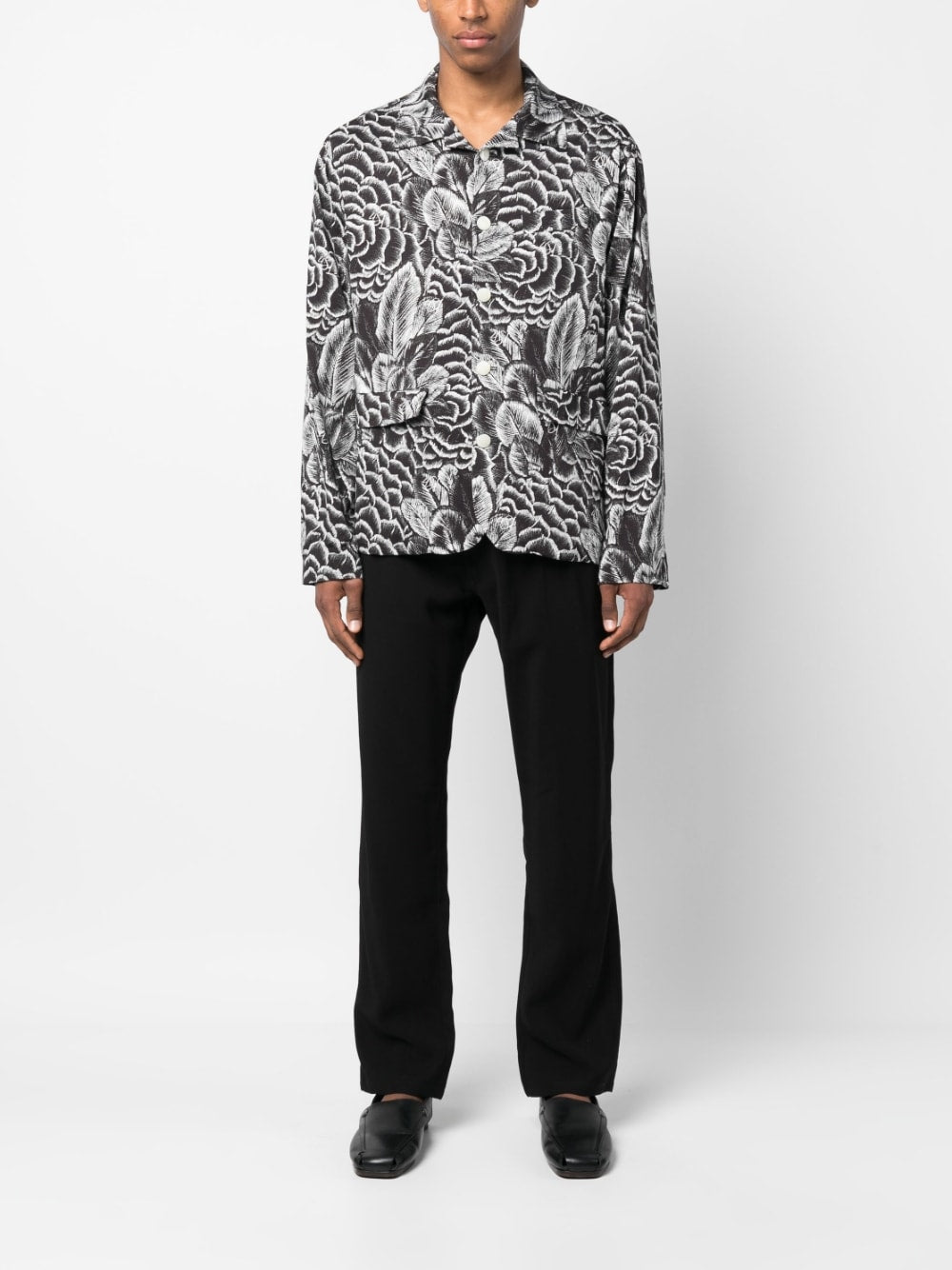 Floral-Print Long-Sleeve Shirt