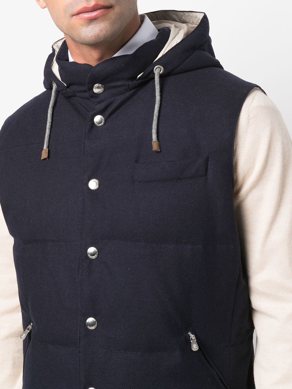 Padded Hooded Sleeveless Gilet