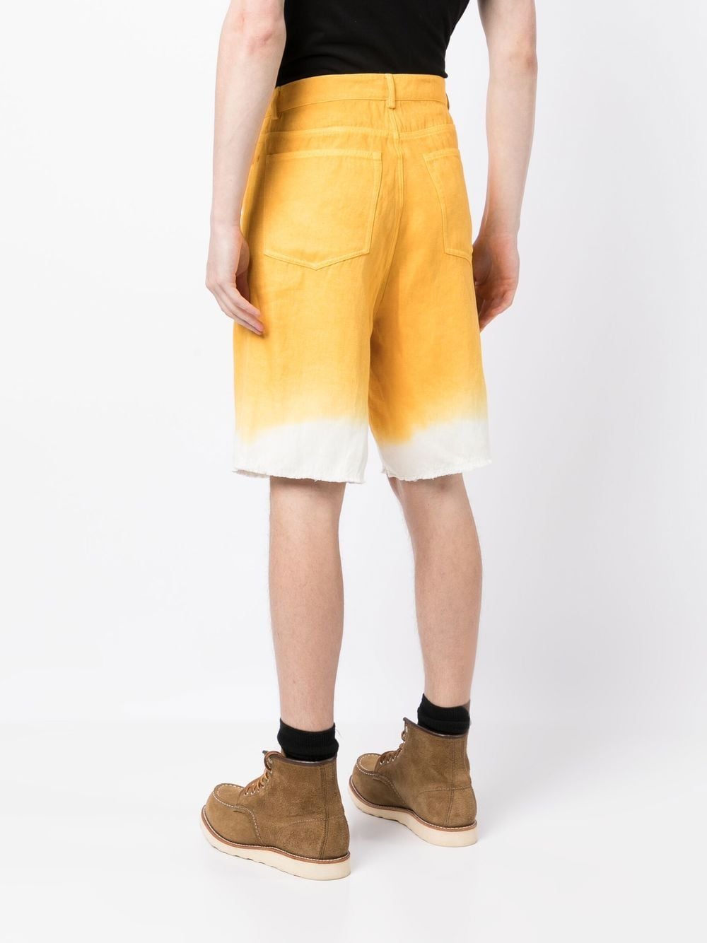 Two-Tone Knee-Length Linen Shorts