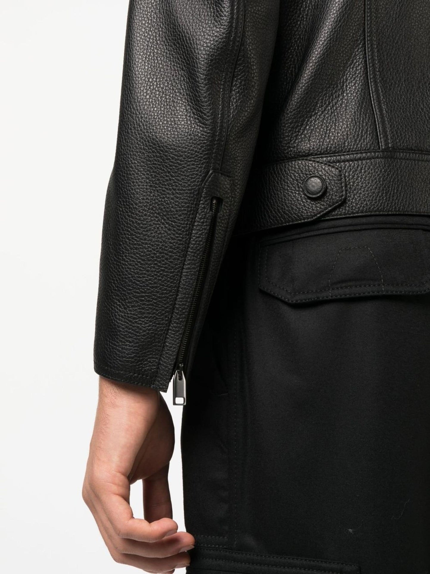 Zip-Front Leather Jacket