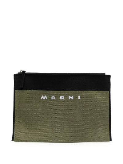 Logo-Jacquard Clutch Bag