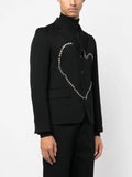 Heart Stud Embellished Wool Jacket
