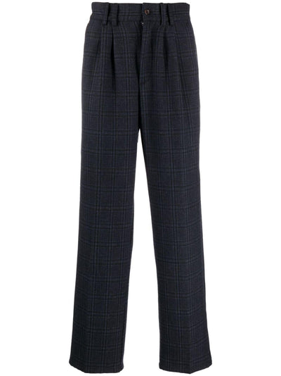 Checked Straight-Leg Trousers