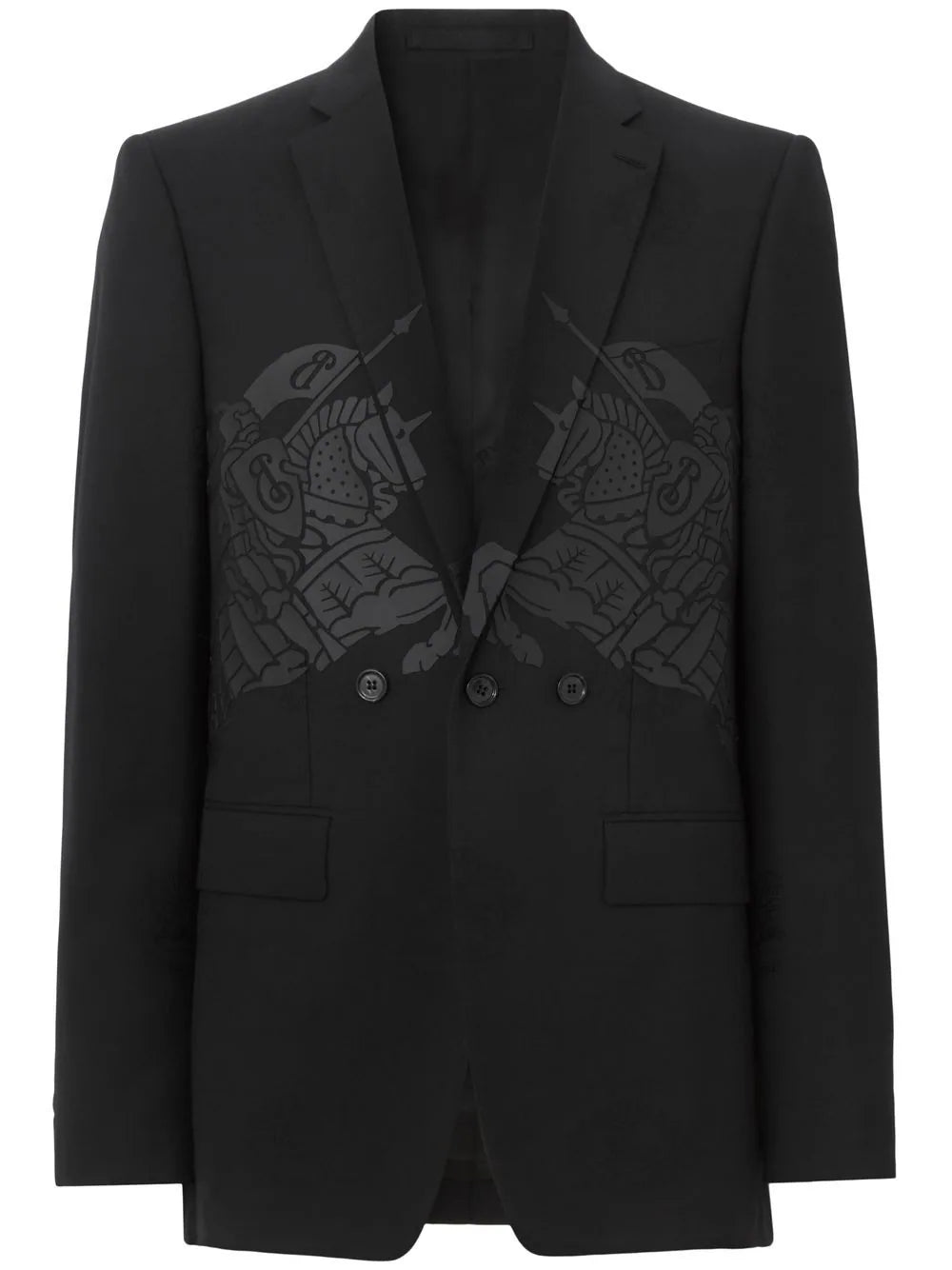 Graphic-Print Wool-Cotton Blazer